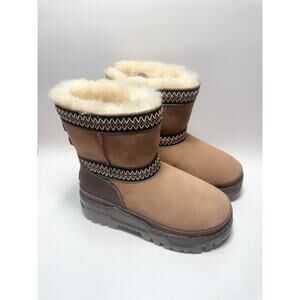 UGG CLASSIC MINI TRAILGAZER WATERPROOF SUEDE/ WOOL BOOTS, WOMEN US 7/ EUR 38 NEW